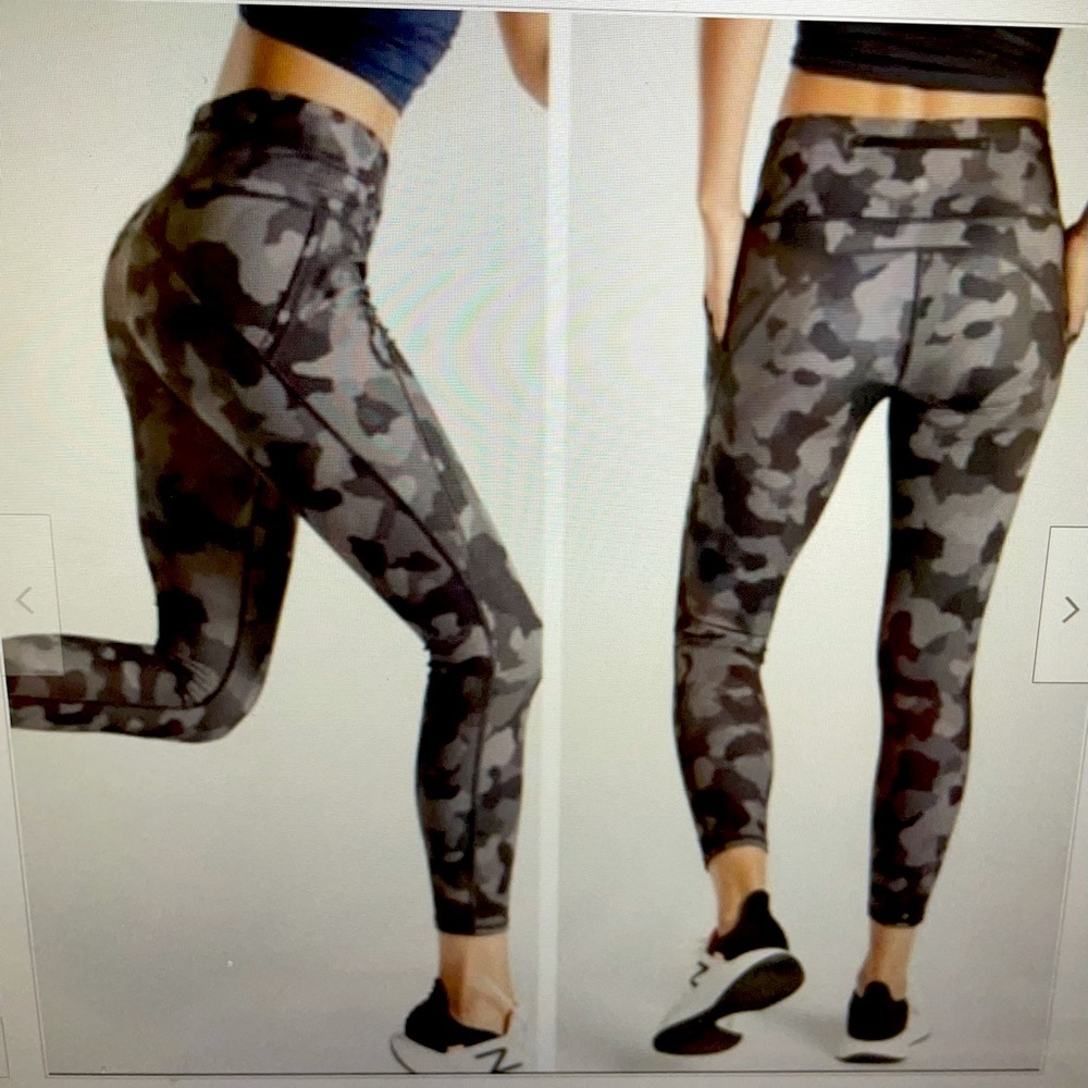 Athleta lightning camo black/gray leggings